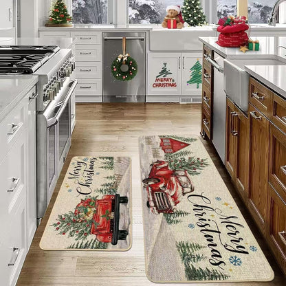 2025Christmas Kitchen Rugs-Suitable for Kitchen Holiday Sink Front Kitchen Mat