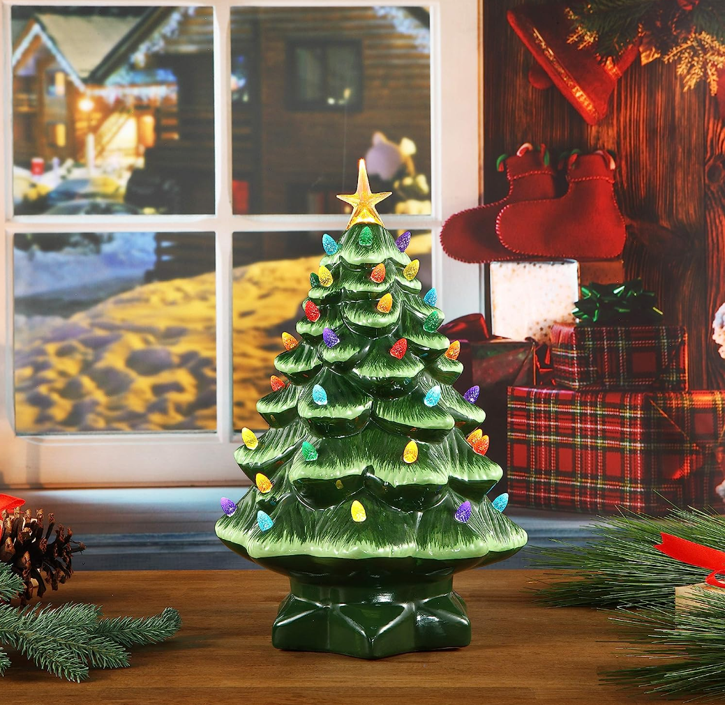 💥 Nostalgic Ceramic Christmas Tree with LED Lights