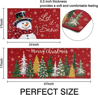 2025Christmas Kitchen Rugs-Suitable for Kitchen Holiday Sink Front Kitchen Mat