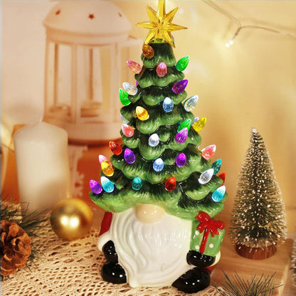 🎄 2025 DIY Lighted Ceramic Christmas Tree Gnome 🎁 Best Gift For Family