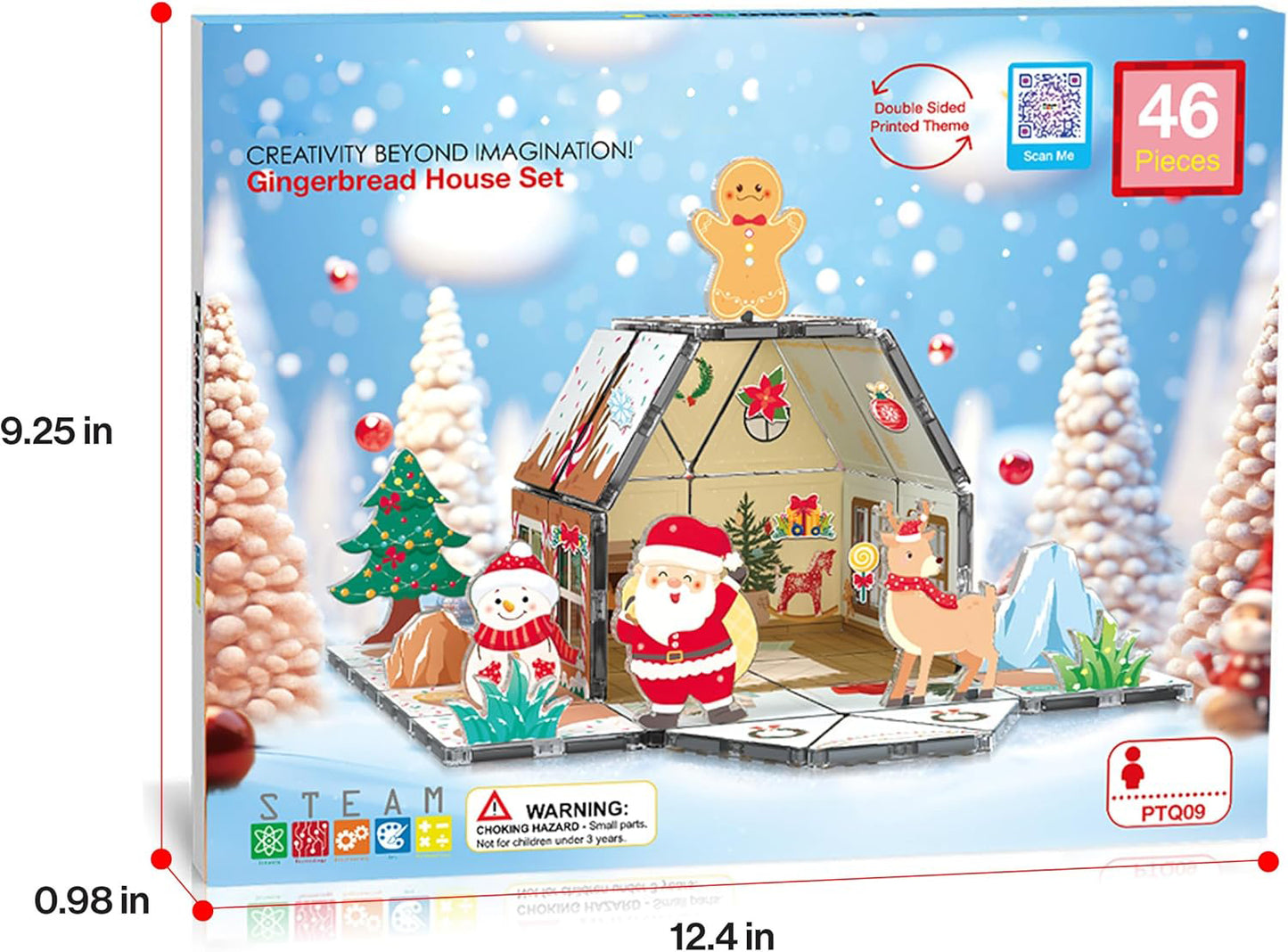 🎄Magnetic Tiles Gingerbread House Holiday✨ -Character Action Figures Santa🎉