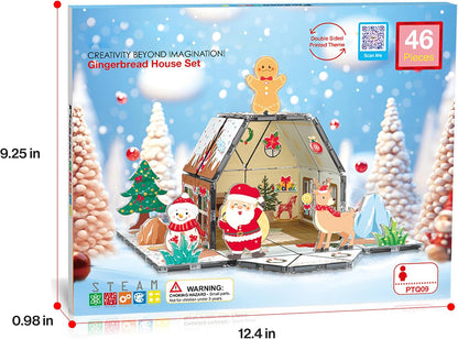🎄Magnetic Tiles Gingerbread House Holiday✨ -Character Action Figures Santa🎉