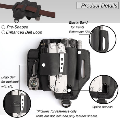 🔧 EDC Leather Multitool Belt Organizer💖