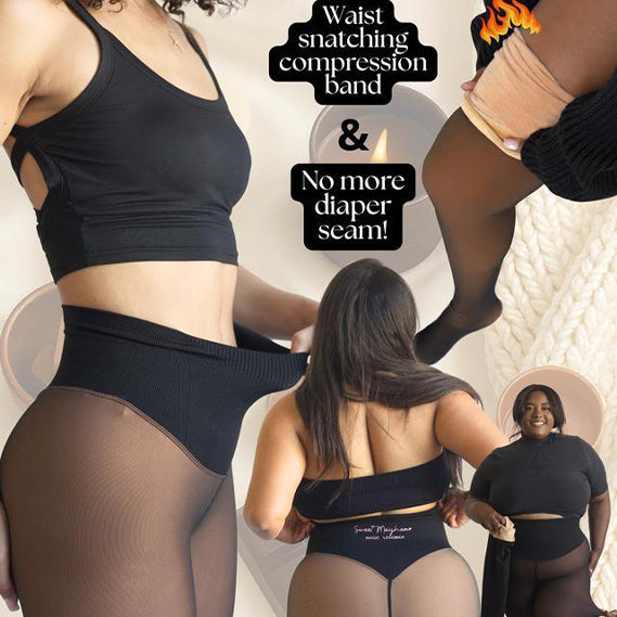 🔥Flash Sale 50% OFF!!⚡20K+ SOLD! 🏆Flawless Legs Fake Translucent Warm Plush Lined Elastic Tights