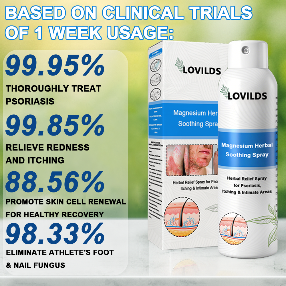 Official Store: LOVILDS™ 👩‍⚕️ Magnesium herbal spray against psoriasis — FDA approved (Relieves psoriasis and eczema, improves bacterial infections in the genital area, treats rosacea and hidradenitis suppurativa, and acne and warts) 🏅