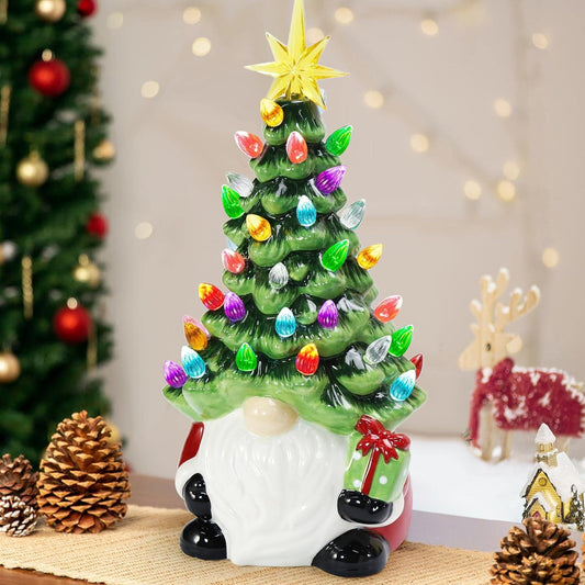 🎄 2025 DIY Lighted Ceramic Christmas Tree Gnome 🎁 Best Gift For Family