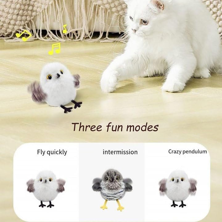 2025 Upgrade! Interactive Flapping & Chirping Bird Cat Toy 🐦🎵😻 Watch your kitty go wild!