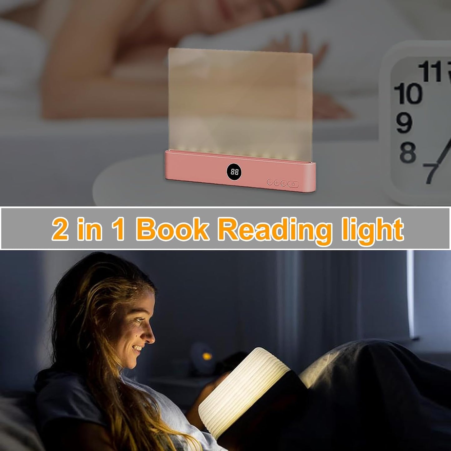 😍Rechargeable Clear LED Flat Reading Light -for Reading in Bed at Night