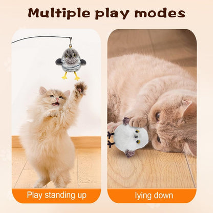 2025 Upgrade! Interactive Flapping & Chirping Bird Cat Toy 🐦🎵😻 Watch your kitty go wild!