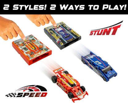 Original Stunt Card Racer – Flat Car Racer and Pocket Size Racecar Launcher