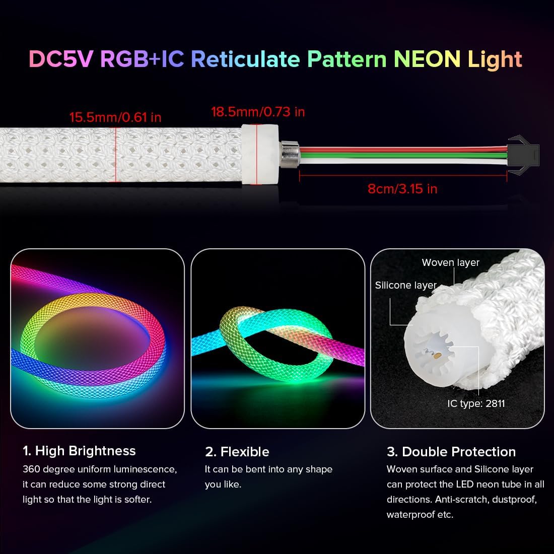 NESLEMY™2025 Brand New-360 Degree Luminous Reticulate Weave Rope Lights