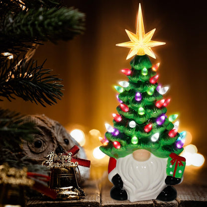 🎄 2025 DIY Lighted Ceramic Christmas Tree Gnome 🎁 Best Gift For Family