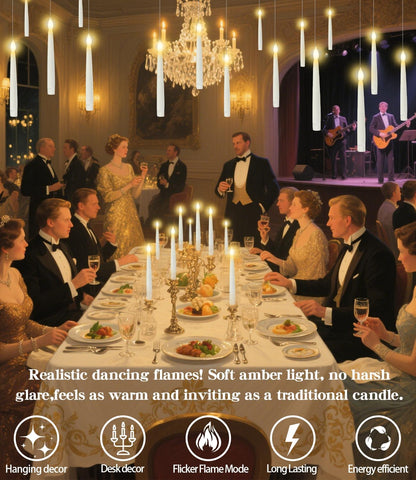 🕯️ 12 Floating Candles with Wand Remote – Magical LED Set