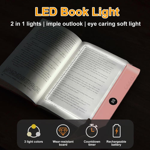 😍Rechargeable Clear LED Flat Reading Light -for Reading in Bed at Night