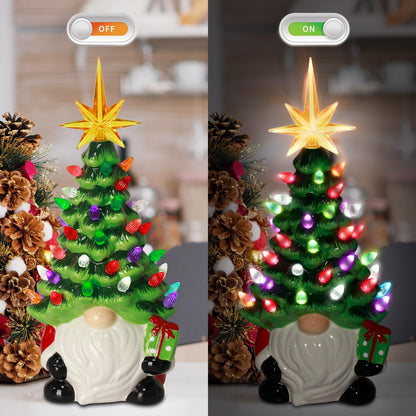🎄 2025 DIY Lighted Ceramic Christmas Tree Gnome 🎁 Best Gift For Family