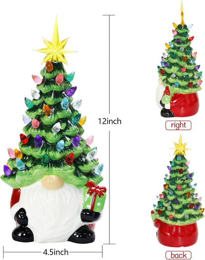 🎄 2025 DIY Lighted Ceramic Christmas Tree Gnome 🎁 Best Gift For Family