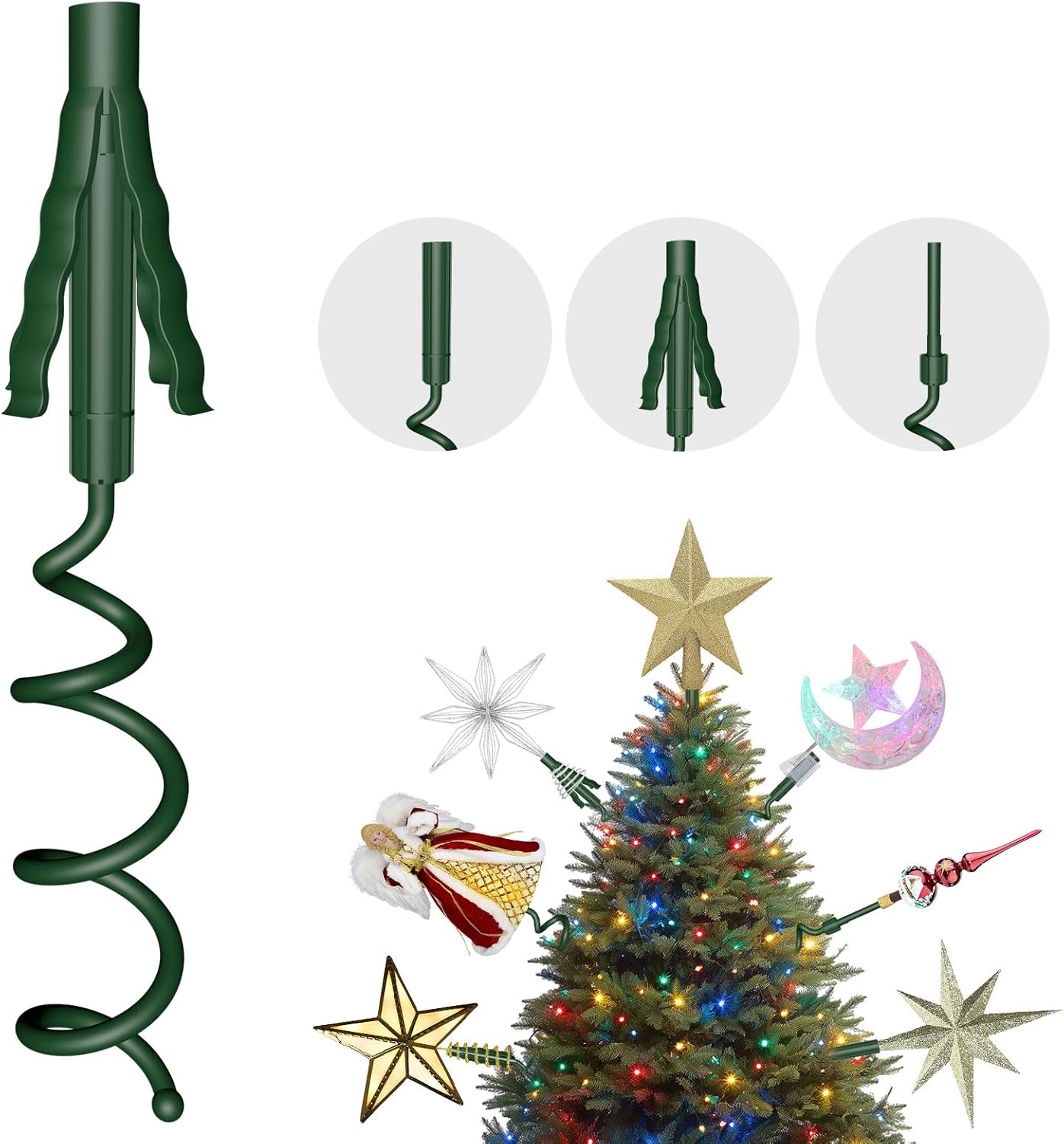 50% off on the last day!-🎄 Universal Christmas Tree Topper Holder –🔥 Secure, Stable & Invisible Support🔥