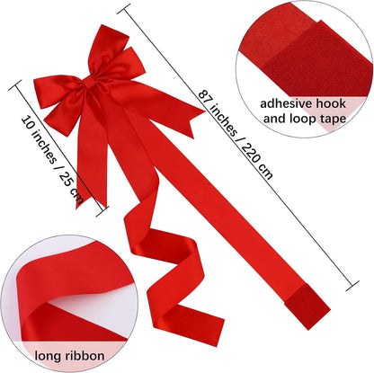 🎁 Red Christmas Cabinet Bow Set