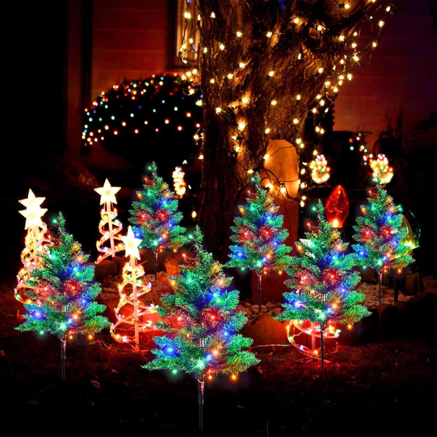 🎄 Upgraded Solar Christmas Tree Stake Lights-🎉Thanksgiving Special Offers