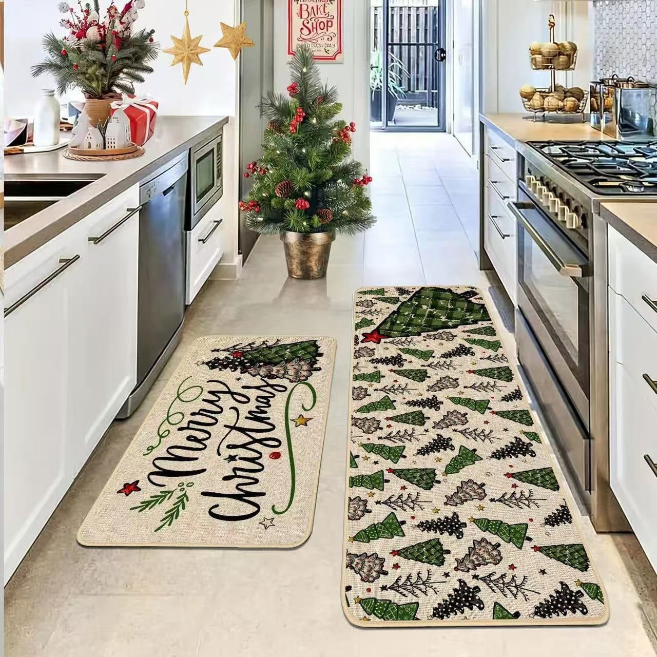 2025Christmas Kitchen Rugs-Suitable for Kitchen Holiday Sink Front Kitchen Mat