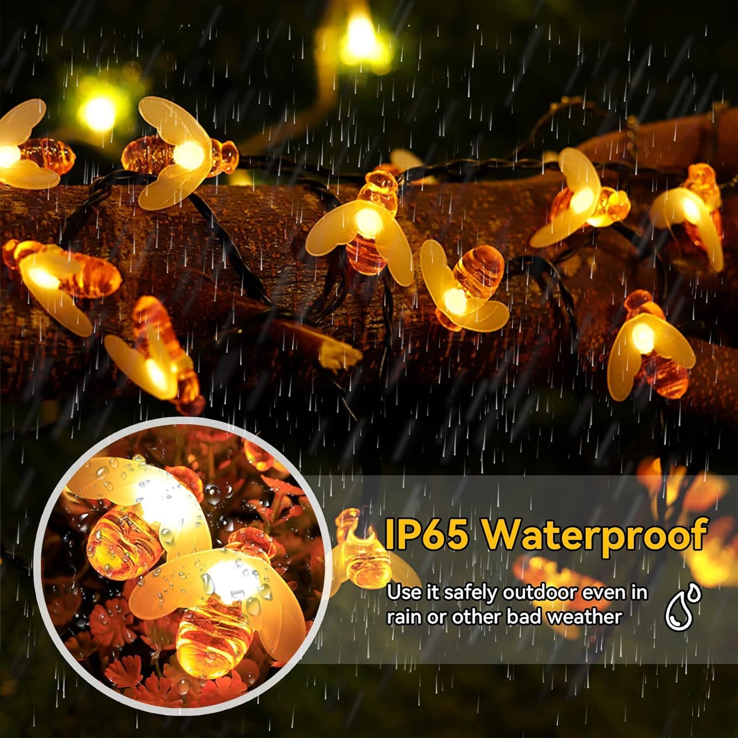 TAILEDEN™ 2025 Solar LED Bee String Lights - Cute Bee Garden Decoration