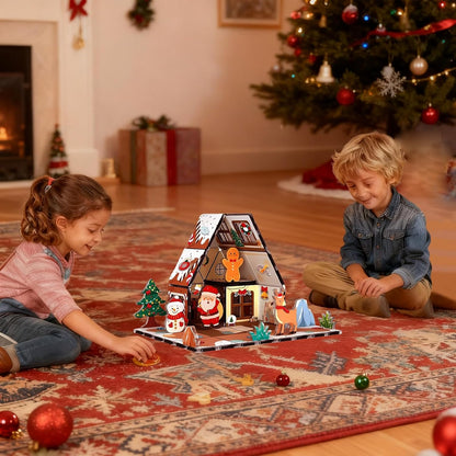 🎄Magnetic Tiles Gingerbread House Holiday✨ -Character Action Figures Santa🎉