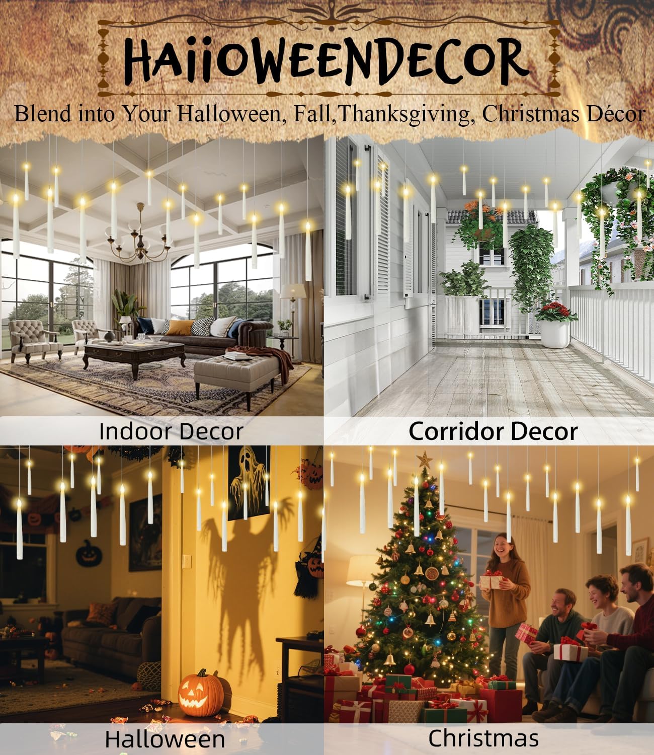 🕯️ 12 Floating Candles with Wand Remote – Magical LED Set