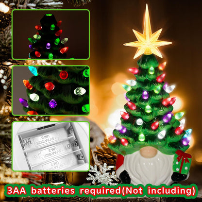 🎄 2025 DIY Lighted Ceramic Christmas Tree Gnome 🎁 Best Gift For Family