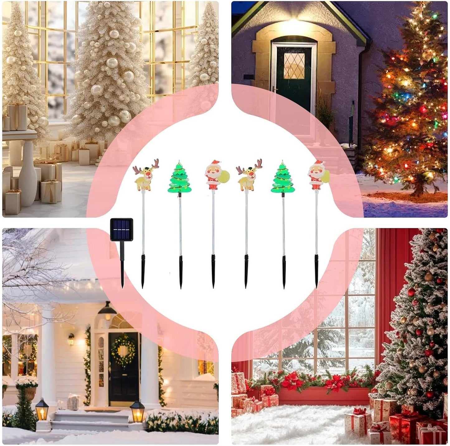 6-Pack Solar Christmas Decorative Lights - LED Fairy