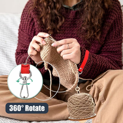 😍Portable Wooden Wrist Yarn Holder -with Leather Strap🧵