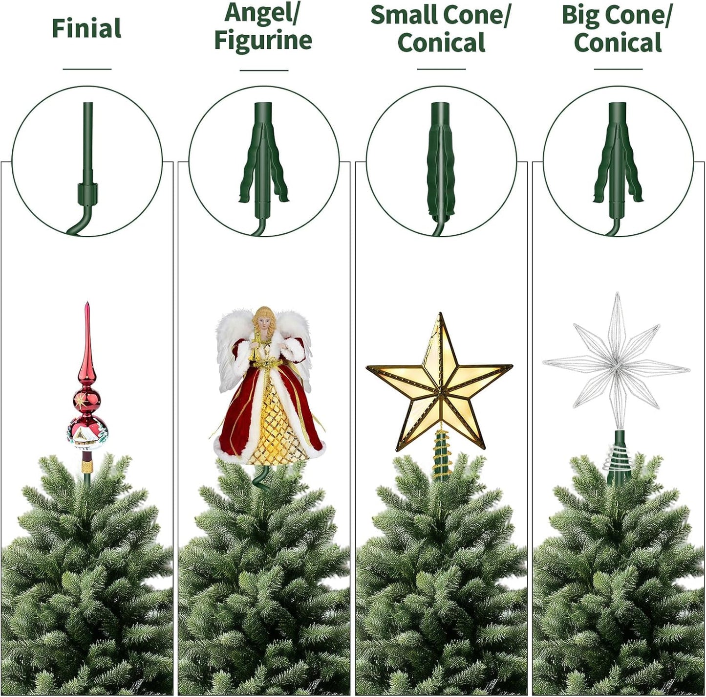 50% off on the last day!-🎄 Universal Christmas Tree Topper Holder –🔥 Secure, Stable & Invisible Support🔥