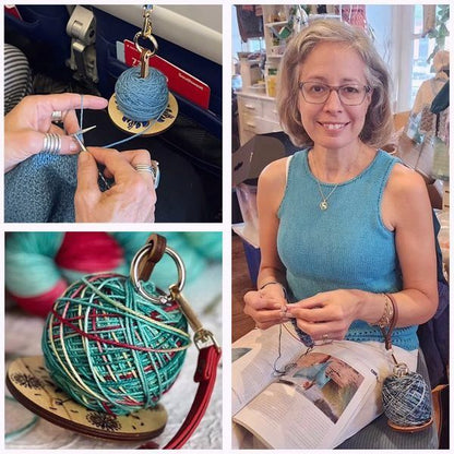 😍Portable Wooden Wrist Yarn Holder -with Leather Strap🧵