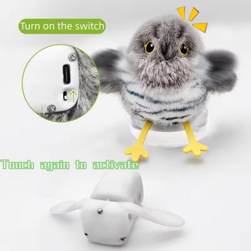 2025 Upgrade! Interactive Flapping & Chirping Bird Cat Toy 🐦🎵😻 Watch your kitty go wild!