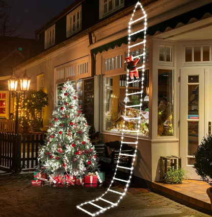 Christmas Decorations LED Ladder Lights with Climbing Santa Claus