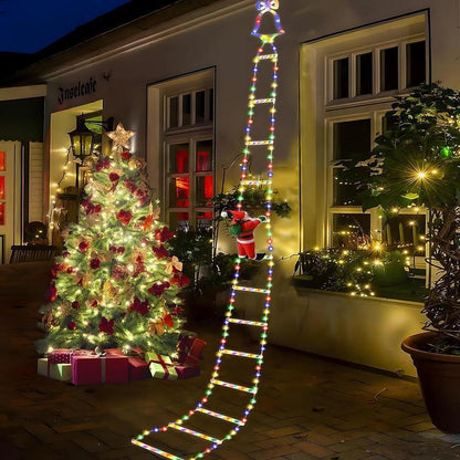 Christmas Decorations LED Ladder Lights with Climbing Santa Claus